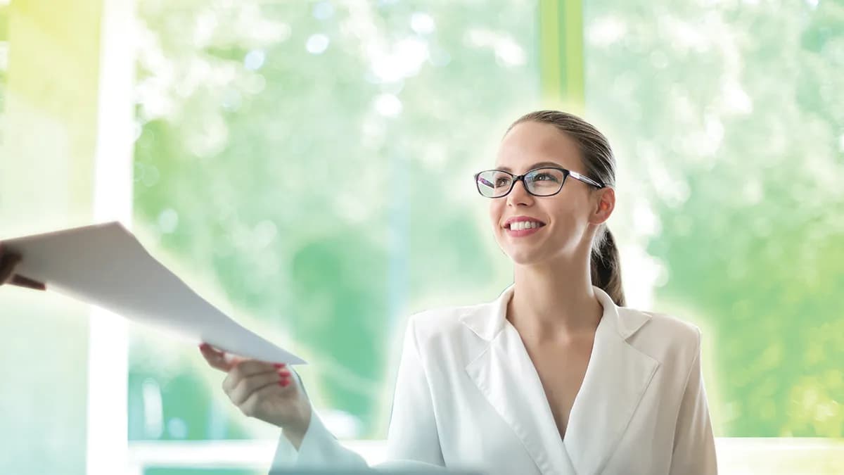 A woman at work with a radiant glow