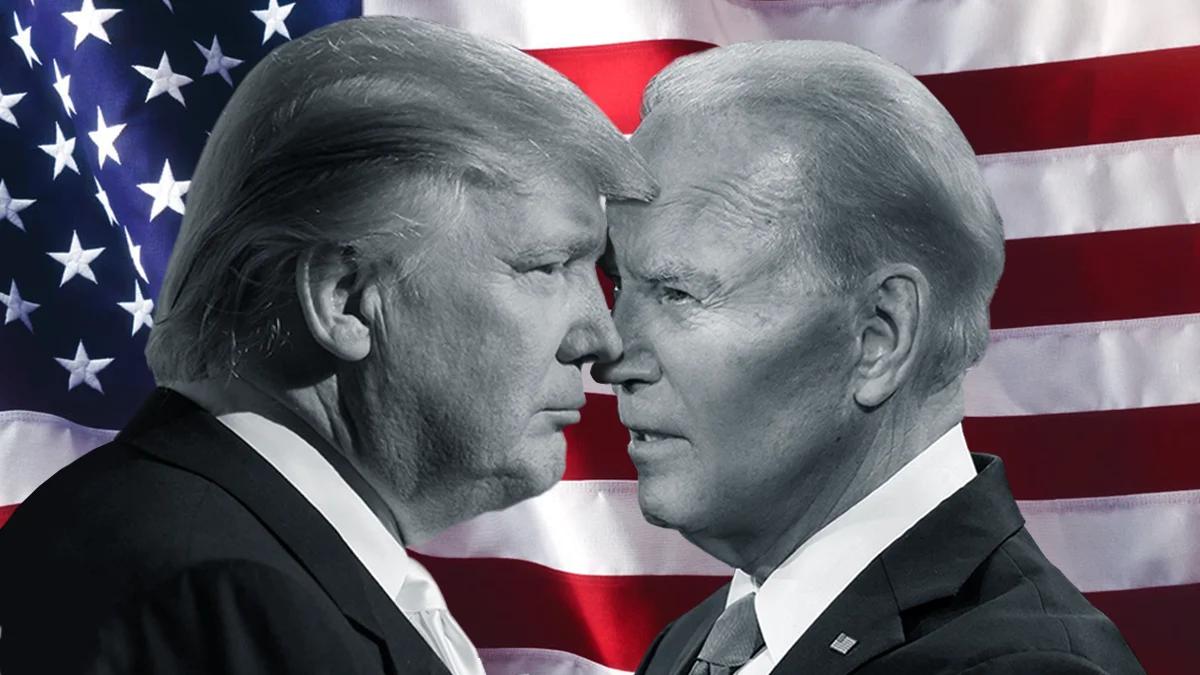 Trump and Biden facing off